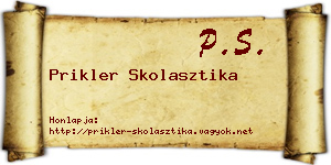 Prikler Skolasztika névjegykártya